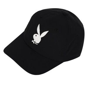 LN — “Vintage Playboy Black Baseball Cap with White Bunny Logo” — PLAYBOY